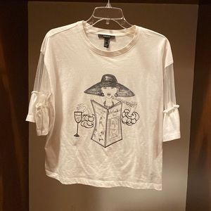 Forever 21 Mesh sleeve top in size medium